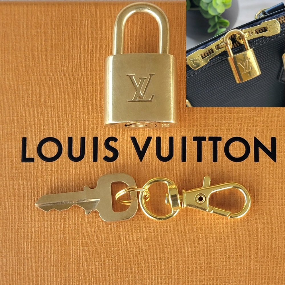 LOUIS VUITTON Lock And Key Set Padlock (#312) For Speedy Alma BB Keepall Etc